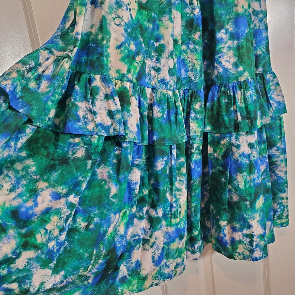 Anthropologie Corey Lynn Calter Boho Cotton V-Neck Relaxed Ruffle Midi Dress S - Picture 9 of 17